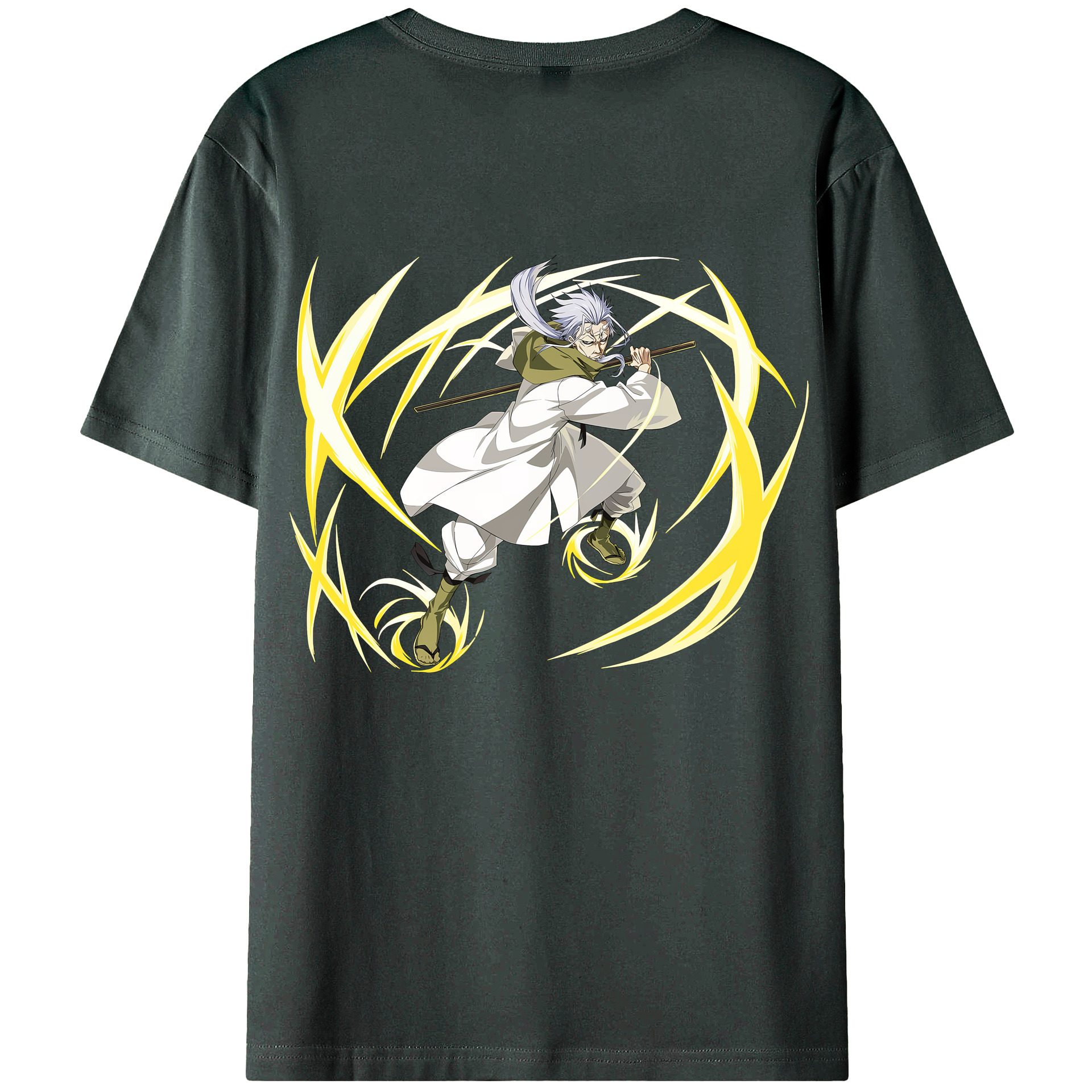 （画像用） 転スラ Regarding Reincarnated to Slime 綿100％ メンズ半袖Tシャツ（バックプリント） 通気性